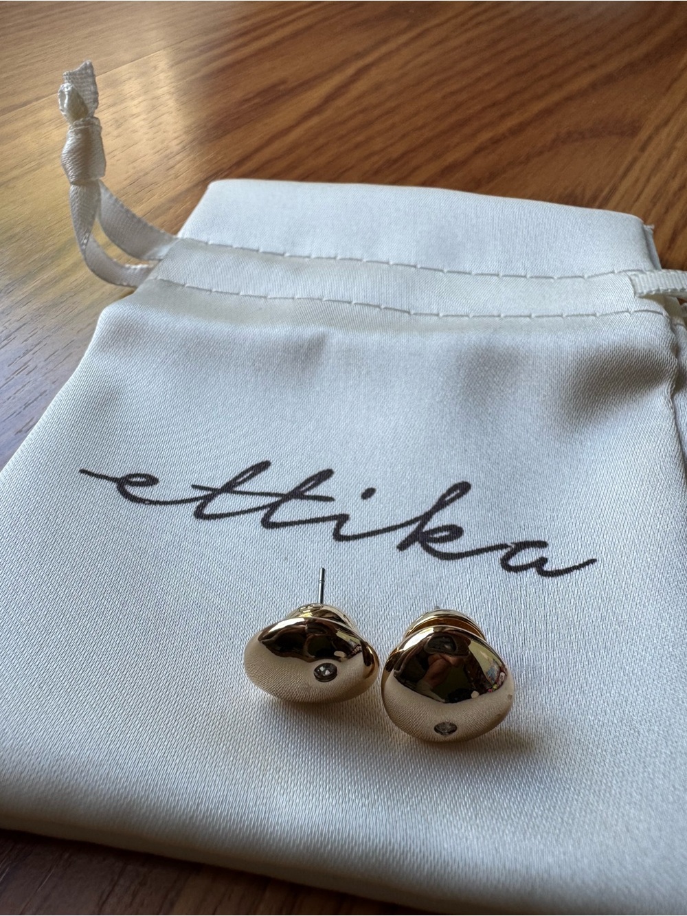 Ettika Gold Pebble Stud Earrings